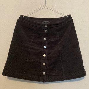 Black Corduroy Button-down skirt